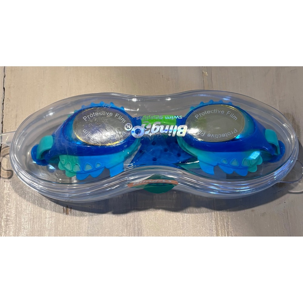 Bling2o Kids Dylan The Dragon Swim Goggles Blue Green UV Protection Anti-Fog NEW